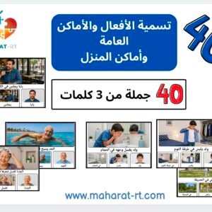 40 بطاقة تسمية جمل للأماكن (3 كلمات)